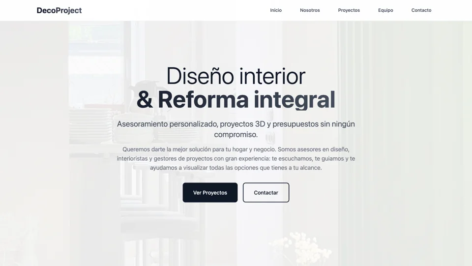 DecoProject, Diseño Web por Elevos